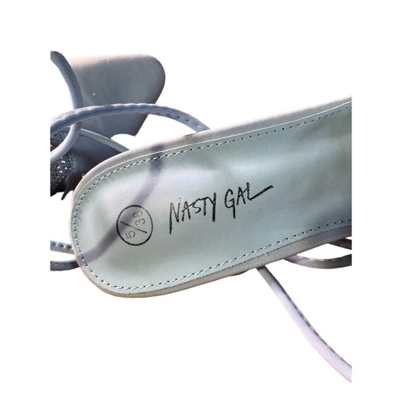 Nasty Girl Blue Gladiator Heels Women Size 5 - Picture 10 of 13